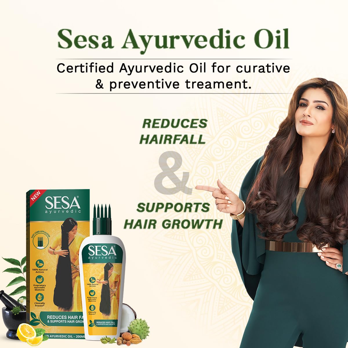 SESA Ayurvedic Hair Oil 100Ml +Shampoo 50Ml