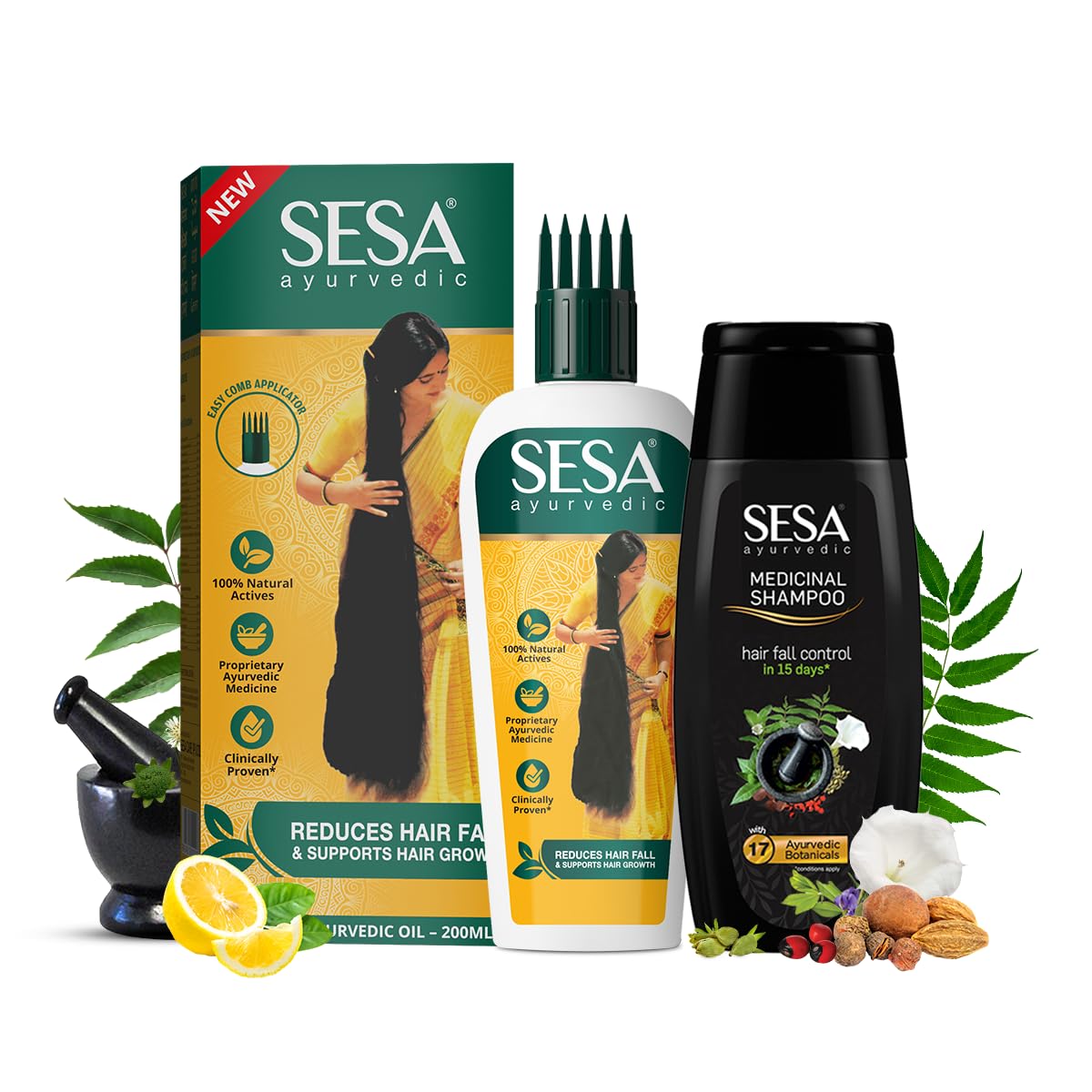 SESA Ayurvedic Hair Oil 100Ml +Shampoo 50Ml