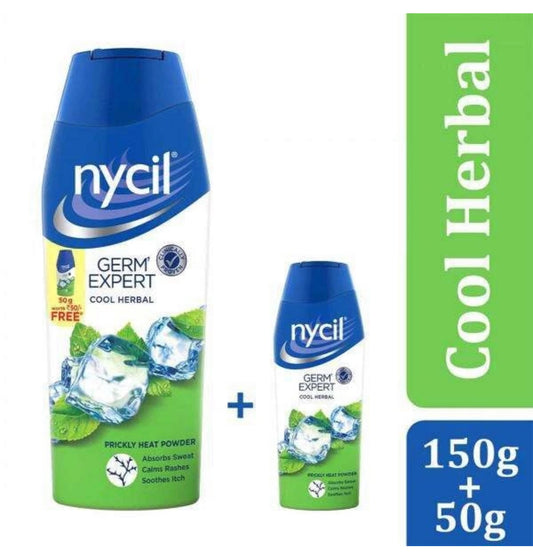 Nycil Cool Herbal Heat Powder, 150g + 50g FREE